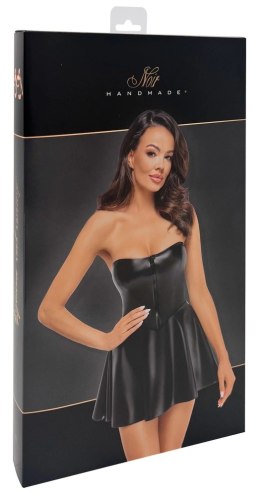 Noir Libido L - Czarna matowa mini sukienka z regulowanymi ramiączkami