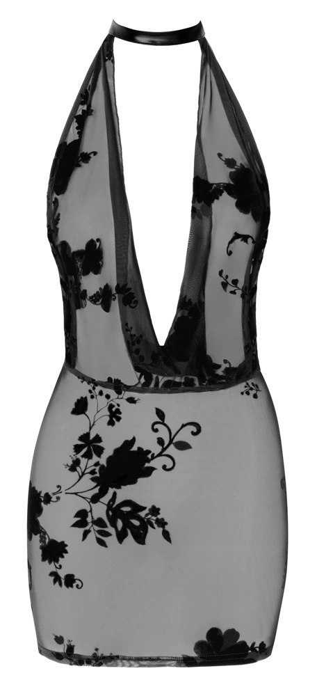 Noir Libido M - czarna połprzezroczysta mini spodnica, elastyczny tiul