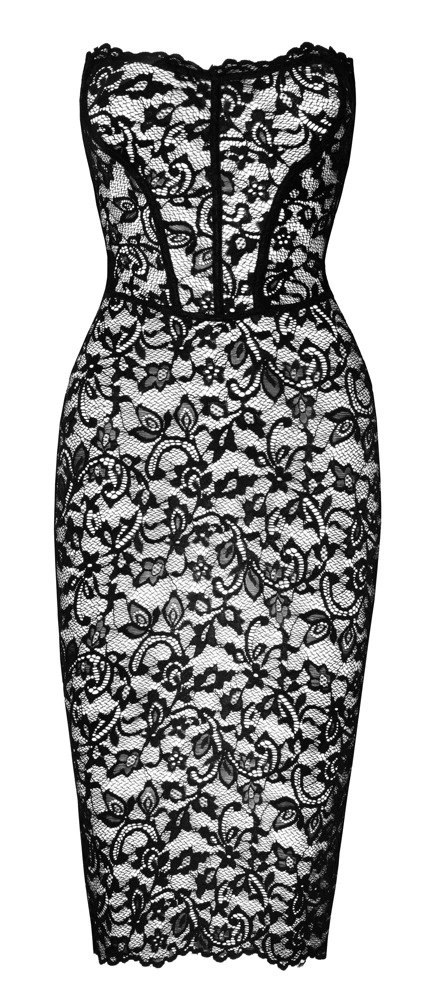 Noir Libido sukienka bez ramiączek czarna XL koronka elastyczna