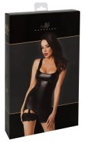 Noir Mini Sukienka Czarna M - Obcisła, Ramiączka, Pasek do Pończoch