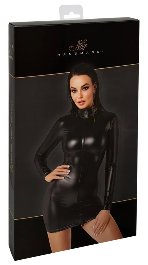 Noir Orgia Chimera XL sukienka mini czarna z długim rękawem powerwetlook