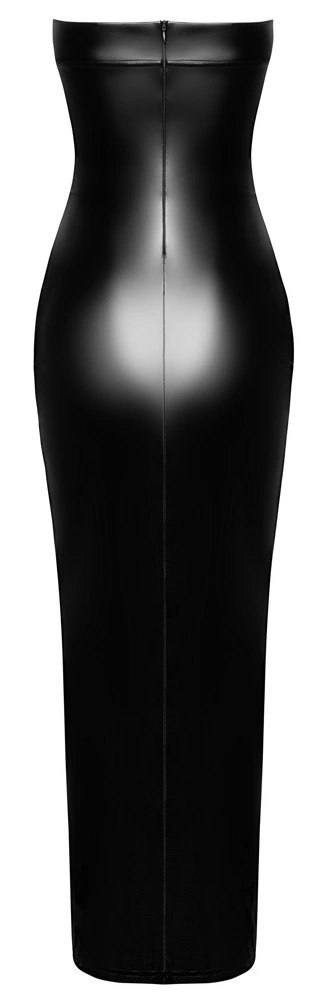 Noir Orgia Sukienka Czarna Długa z Wycięciem na Nogę M