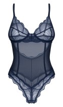 Obsessive Nightly Blue Body XL/2XL z koronką połprzezroczyste niebieskie