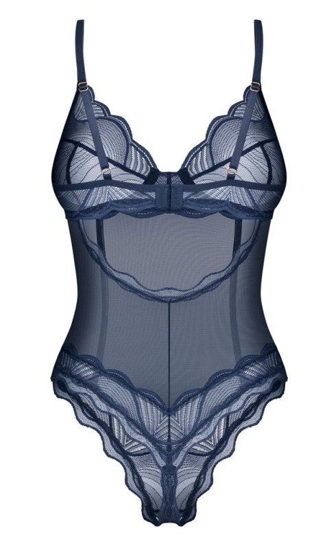 Obsessive Nightly Blue Body XL/2XL z koronką połprzezroczyste niebieskie