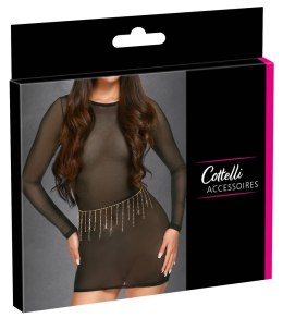 Cottelli ACCESSOIRES Złoty Pas na Brzuch z Dżetami, Regulowany