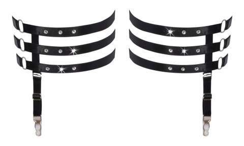 Cottelli Accessoires Pas do Pończoch 3 Paseczki Czarny S/M Regulowany