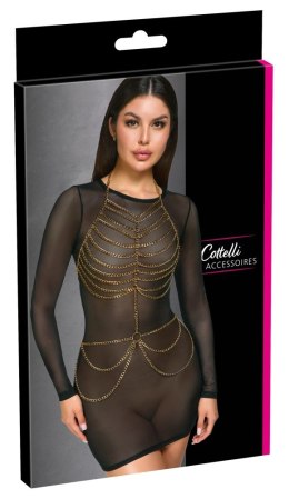 Cottelli Accessories Body Chain Złoty Regulowany 3 Zapięcia