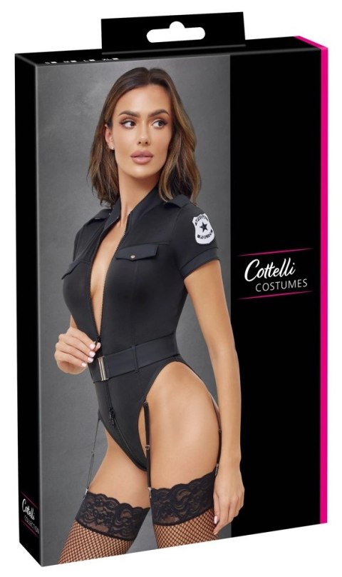 Cottelli Costumes Body Policyjne z Paskami, czarne, rozmiar L