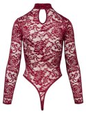 Cottelli Lingerie Body Koronkowe Bordowe L Długi Rękaw