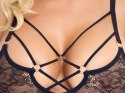 Cottelli Lingerie Body Koronkowe Strappy Czarne M Regulowane