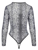 Cottelli Lingerie Body Panterkowe Powernet Długi Rękaw M