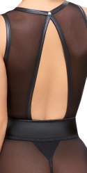 Cottelli Lingerie Koszulka Czarna M z Regulowanymi Paskami do Pończoch