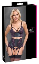 Cottelli Lingerie Top matowy z koronką + stringi bez szwu XL czarny
