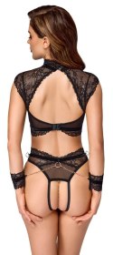 Cottelli Bondage Zestaw Koronkowy z Kajdankami Czarny XL