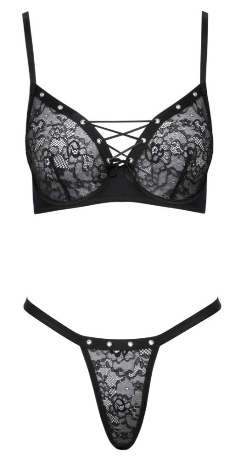 Cottelli LINGERIE komplet koronkowy czarny 2-częściowy 85B/L