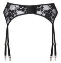 Cottelli Lingerie Pas do Pończoch Kwiatowa Koronka L/XL Czarny