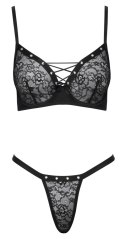 Cottelli Lingerie komplet koronkowy 2-częściowy 75B/S czarny