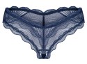 Obsessive Nightly Blue figi koronkowe otwarte XS/S niebieskie