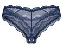 Obsessive Nightly Blue figi koronkowe otwarte XS/S niebieskie