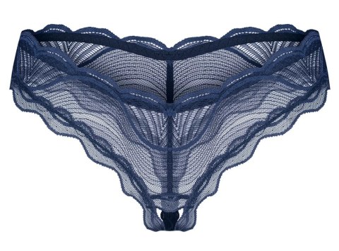 Obsessive Nightly Blue figi koronkowe otwarty kroj M/L niebieskie