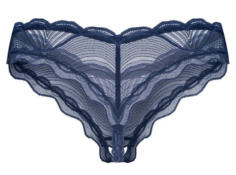 Obsessive Nightly Blue figi koronkowe otwarty kroj M/L niebieskie
