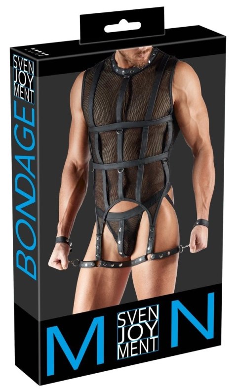 Svenjoyment Bondage Mesh Czarny Bezrękawnik z Uprzężą 2XL