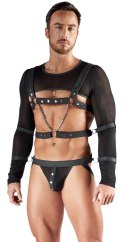 Svenjoyment Bondage Top Uprząż 4 Mankiety Czarny 2XL Elastyczny