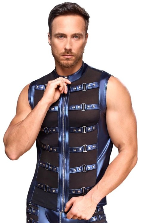 NEK Bezrękawnik Męski 2XL Niebieski z Czarnymi Siateczkowymi Wstawkami