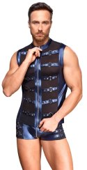 NEK Koszulka Bezrękawnik L Niebieski z Czarnymi Siatkowymi Wstawkami