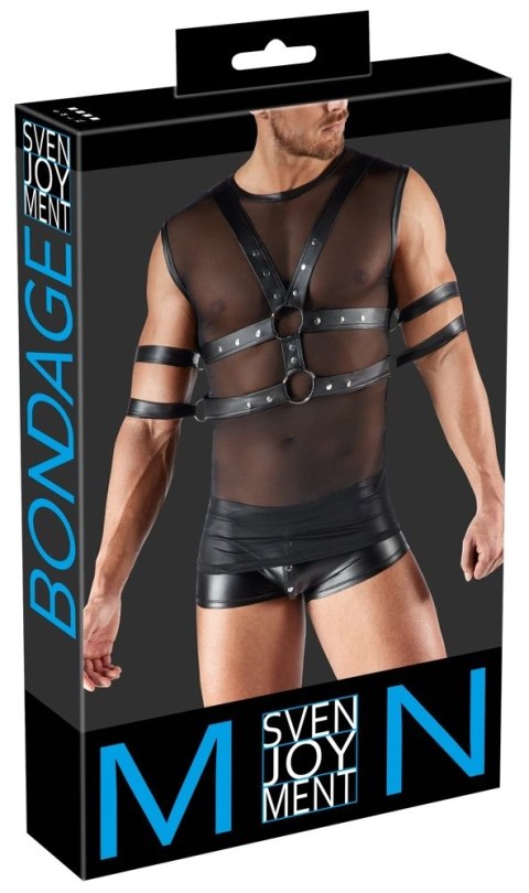 Svenjoyment Bondage Koszulka Bez Rękawow XL z Mankietami Czarna