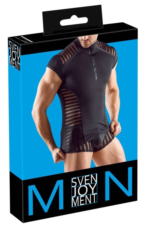 Svenjoyment Koszulka Męska Czarna 3XL z Kołnierzykiem i Zamkiem