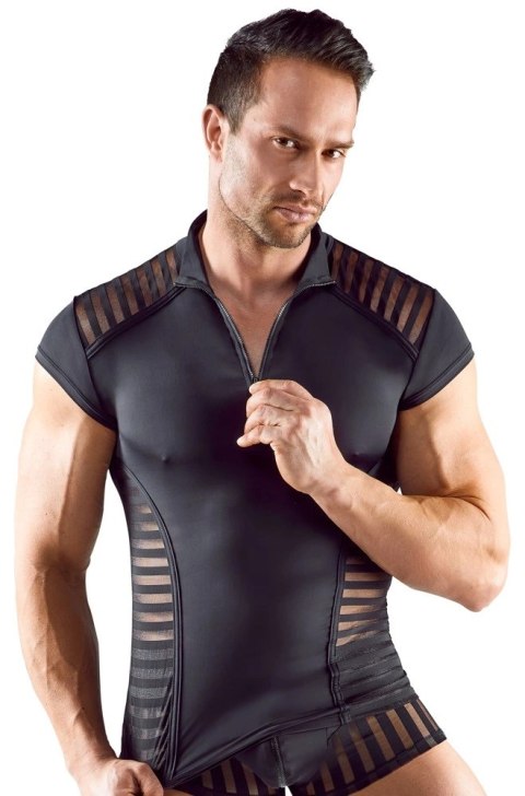 Svenjoyment Koszulka Męska Czarna z Kołnierzykiem i Zamkiem L