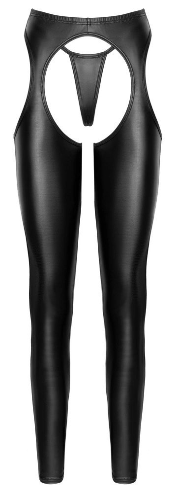 Cottelli PARTY Chaps & String L - legginsy matowe z wycięciami, czarne