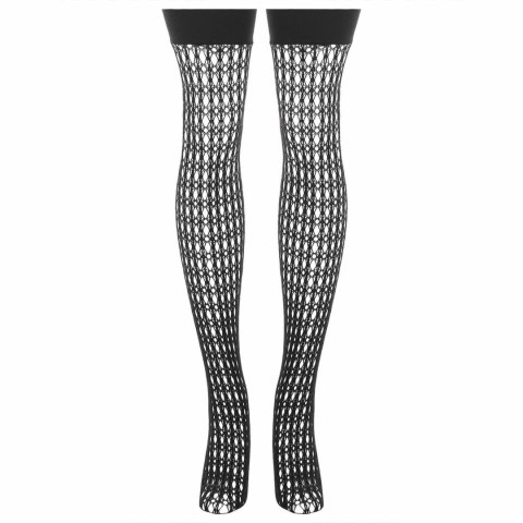 Leg Avenue Pończochy Siatkowe Quarter Crochet Czarny Nylon One Size