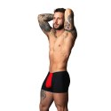 Male Power Hot Mesh Pouch Short S czarno-czerwone szorty siateczkowe