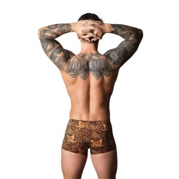 Male Power Pantalon Corto XL z pierścieniem silikonowym, wzor leopard brązowy