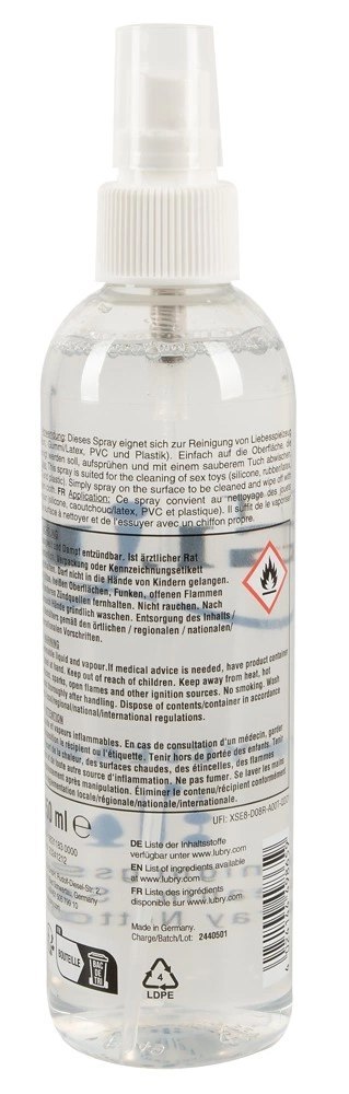 Just Glide Cleaner 250 ml - spray do higieny akcesoriow silikonowych i PVC