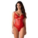 Obsessive Aliosa Body czerwony S/M z koronką i fiszbinami