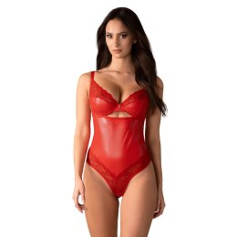 Obsessive Aliosa Body czerwony S/M z koronką i fiszbinami