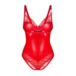 Obsessive Aliosa Body czerwony S/M z koronką i fiszbinami