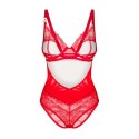 Obsessive Aliosa Body czerwony S/M z koronką i fiszbinami