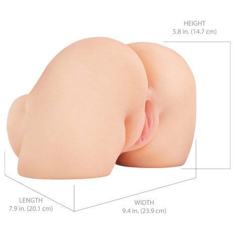 PDX Elite Shake That Ass Light - anatomiczny model z wibracjami, Fanta Flesh