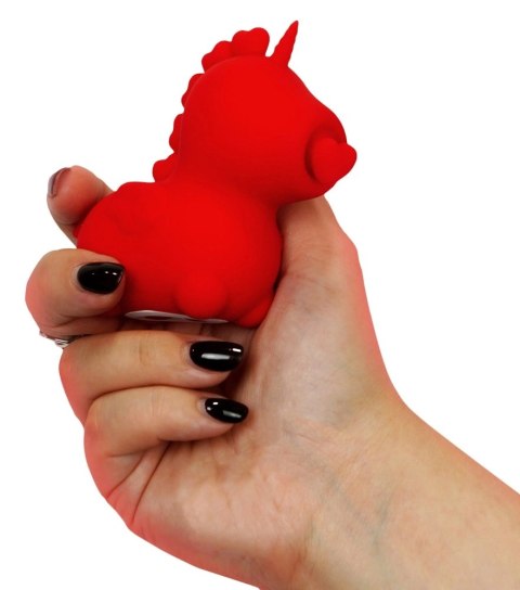 Unihorn Cupids Beau - wibrator silikonowy z ruchomym językiem serce 9 cm