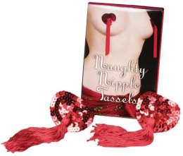 Bijoux Indiscrets Naklejki z frędzlami i cyrkoniami czerwone 10x15 cm