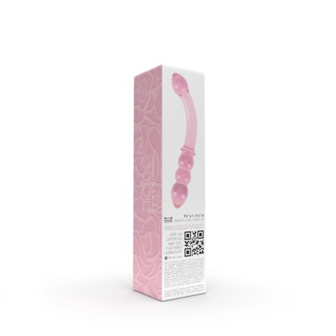 Nobu Glass Gems Rose Bead Wand szklana dwustronna wygięta prążkowana