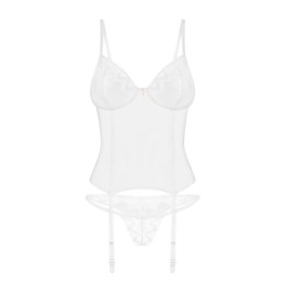 Obsessive Alissium Komplet Gorset+Stringi Biały XL/2XL, Koronka