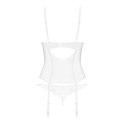 Obsessive Alissium Komplet Gorset+Stringi Biały XL/2XL, Koronka