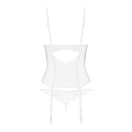 Obsessive Alissium Komplet Gorset+Stringi Biały XL/2XL, Koronka