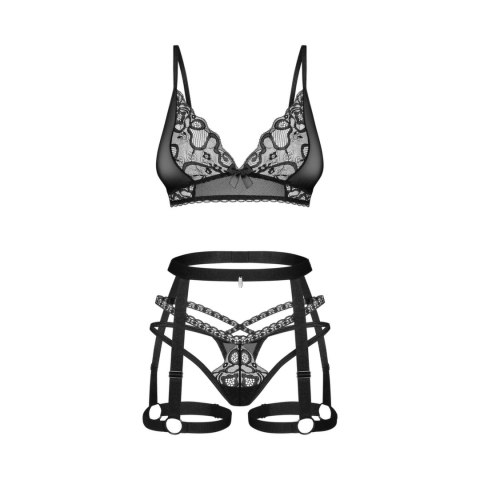 Obsessive Blomentis zestaw 3-częściowy czarny M/L elegancki design