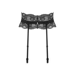 Obsessive Nutris koronkowy pas do pończoch czarny XL/2XL z regulacją